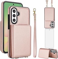 Asuwish Phone Case for Samsung Galaxy A56 5G Wallet Cell Cover with Tempered Glass Screen Protector 