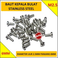 M2.5 6MM STAINLESS STEEL ROUND HEAD SCREW