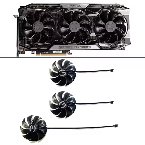 NEW Cooling Fan 87mm 4pin PLD09220S12H For EVGA GeForce RTX 2080 Ti FTW3 ULTRA Triple Graphics Card 