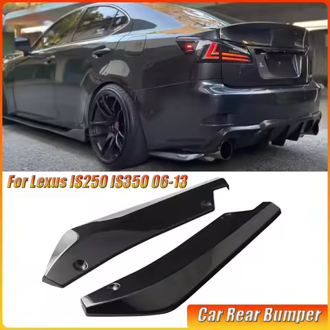 Car Rear Bumper Splitter Diffuser Canard Wrap Spoiler for Lexus IS250 IS350 06-13 Side Fender Skirt 