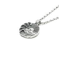 Sunset Necklace Silver / 925 Silver Necklace / Black Rope Necklace