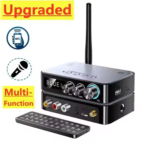 M9/M9Pro Bluetooth Audio Receiver Transmitter DSP Wireless Adapter NFC/AUX/RCA/USB U-Disk/TF/6.5 Mic