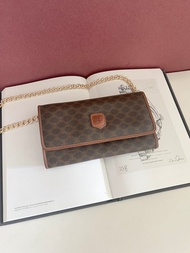 Celine Macadam wallet 賽琳凱旋門中古長錢包長夾 送肩帶