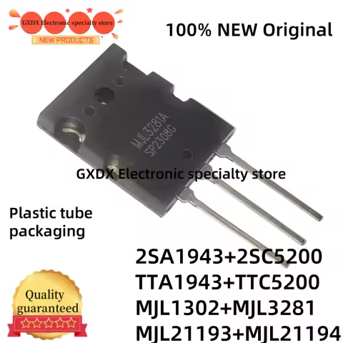 10 ORIGINAL USED PIECES = 5 PAIRS 2SA1943 2SC5200 A1943 C5200 TTA1943 TTC5200 MJL1302A MJL3281A MJL2