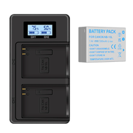 CITYORK NB-10L Dual Slot Charger with LCD Display for Canon G15/G16/G1X/SX40/SX50/SX60HS/GX3 - 7.4V 