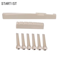 [STARTIST] Guitar Bridge Pins Saddle Nut for Left Handed Acoustic Guitar Replacement