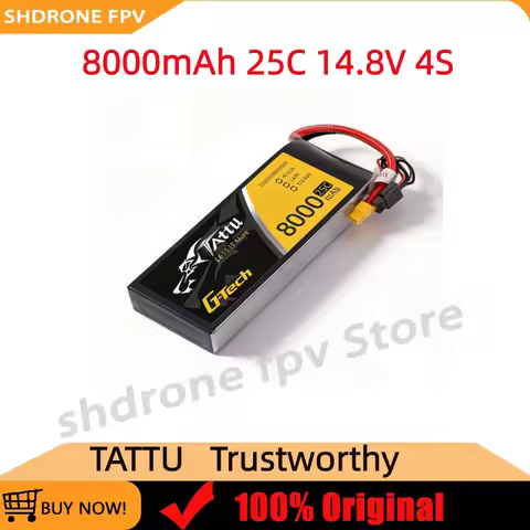 Tattu G-Tech 8000mAh 14.8V 4S 25C LiPo Battery Pack 750g 300+ Cycles For Industrial Agricultural Spr
