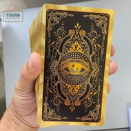 YOUNA Bộ bài Tarot vàng để làm việc với cuốn sách hướng dẫn tiên tri thẻ bói toán bói toán cổ điển 7