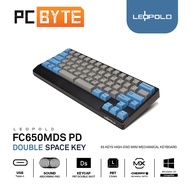 Leopold FC650MDS Grey Blue 65% Mechanical Keyboard With CherryMX Switches PCByte