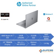HP OmniBook X Flip Laptop Next Gen AI 14-fk0105AU (AMD Ryzen AI 7 350, 16gb ram, 512gb ssd, Radeon 8