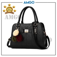 AMGO [Black] Premium Quality Women Handbag Fashion Handbag with Premium Material Handbag Handbeg Wan