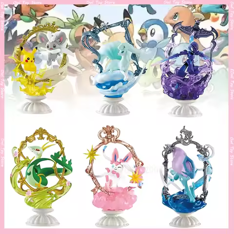 Genuine Re-Ment Pokemon Figures Decorative Frame Collection Alolan Ninetales Ceruledge Serperior Pik