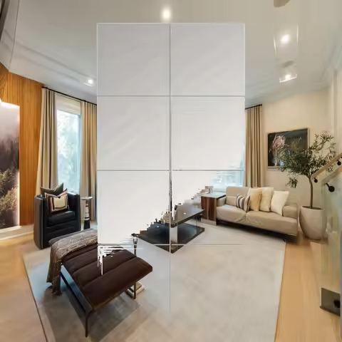 8x Mirror Wall Stickers Mirrors Sheets Decorative Frameless Home Decoration Art Ornament Wall Decal 