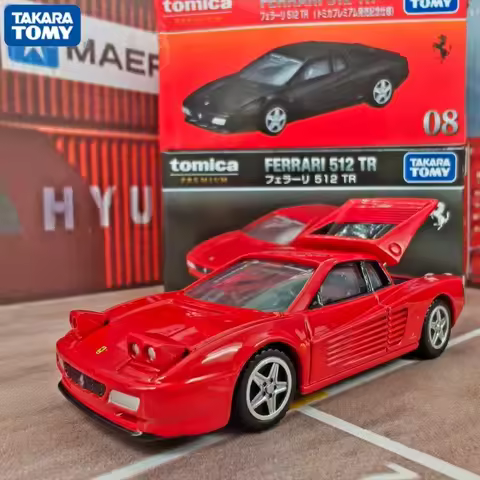 Takara Tomy Tomica Tp08 Ferrari Mini Car Cars 512tr Hot Pop 1:64 Car Alloy Toys Vehicle Diecast Meta