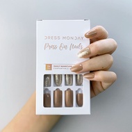 Fake Nails / Press On Nails - Sand Brown Glitz