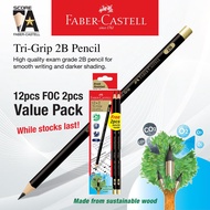 [Faber-Castell] Promo Pack Tri-Grip 2B Graphite Pencil - Box of 12 + Free 2