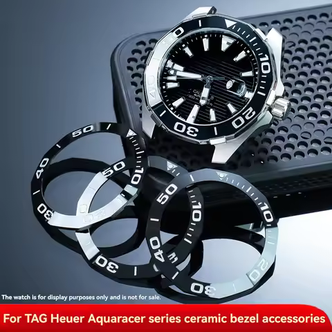 For TAG Heuer Aquaracer WAY201, 43mm Ceramic Bezel Insert, Replacement Diver Watch Scale Ring, Bezel