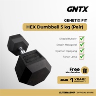GENETIX FIT HEX Dumbbell 5KG (Pair) Fitness Dumbbell, Hexagonal Dumbbell Set