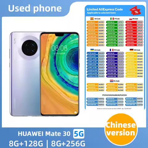 Huawei Mate 30 5G 6.62 inch Android Smartphone 40MP+24MP Camera 256GB ROM 8GB RAM Mobile phones Harm