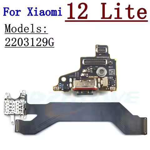 Dock Connector USB Charging Port Board For Xiaomi 12 Lite Mi 12Lite Main Motherboard SIM Card Reader