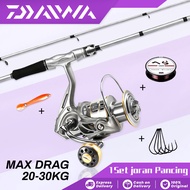 DAIWA Set Pancing Lengkap Serat Karbon Ultralight Rod & Reel Spinning Surf Jigging