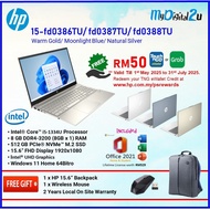 HP Laptop 15-fd0386TU- Gold/ 15-fd0387TU- Blue/ 15-fd0388TU - Silver ( i5-1334U/8GB/512GB SSD/Win11/