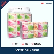 Softess 3-Ply Tissue 100% Pure Pulp | Pocket Tissues for 72 packets | Handkerchiefs for 40 packets |
