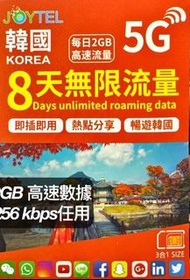 JOYTEL 5G 韓國 8日 數據卡