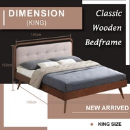 CLASSIC WOODEN BED FRAME/DOUBLE BED/QUEEN SIZE BED/SOLID WOODEN BED/BEDFRAME/WOODEN BED/SOLID WOOD BED/BEDSET