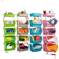 ❇◎✐3 4 5 layer Moving Rack Kitchen Storage Shelf with Wheels Bedroom Multifunctional toys Organizer