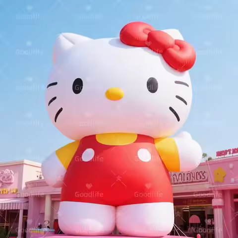 Hello Kitty New Product Giant Inflatable Sanrio Cartoon For Outside Christmas Party Stage Event Deco