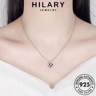 HILARY JEWELRY 925 Korean Necklace Retro Accessories Original Silver Heart Chain Sterling Women 純銀項鏈 Perempuan For Perak Leher Pendant Rantai N45