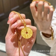 [Stunning] National Trendy Ancient Method Sand Gold Mountain Ghost Spend Money Pendant Gossip Neckla