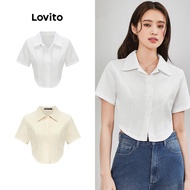 B65-OCT23-C-waist-cinching short-sleeve structured shirt-BLB65ED004  B65-OCT23-C-Kemeja struktur len