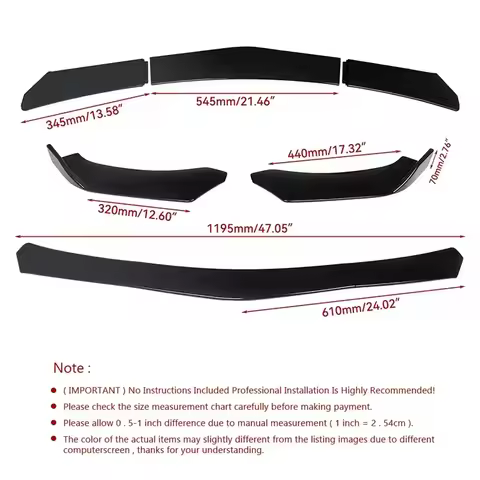 For BMW X1 E84 F48 F49 2009-2022 model, adjustable 5PCS front bumper lip spoiler protection decorati