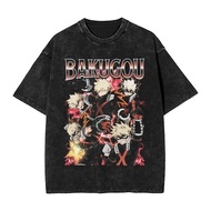Katsuki Bakugo My Hero Academia Graphic T Shirt Streetwear Hip Hop Vintage T-Shirt MHA Anime Tee Shi