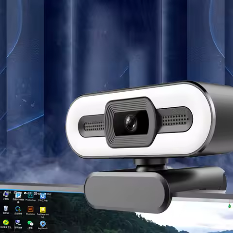 New 4K Webcam Autofocus HD Webcam with Fill Light Rotatable Laptop Webcam PC Computer Camera with Mi