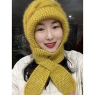 hat woman winter hat woman Autumn and Winter Hat Scarf Integrated Wool Hat Women's Warm Knitted Hat 