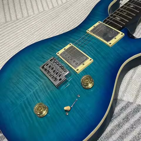 Transparent Blue PRS Electric Guitar Rosewood Fretboard Mahogany Body