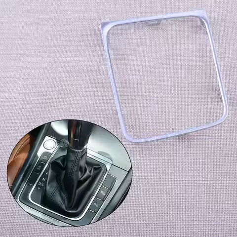 Silver Plastic Car Automatic Gear Shift Knob Base Trim Cover Frame Fit for VW Golf 7 7.5 MK7 MK7.5 G