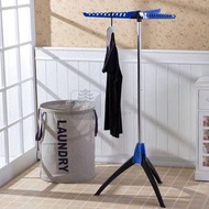 Syllere - 包送貨 -直立式可摺疊孔掛晾衣架(藍色+黑色) - 曬衫架|晾衫架|毛巾架