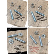 (2 bolts + 2 nuts) Yamaha Exhaust Bolt Key 12 M8x8 Length 3.7cm and 4cm + Flange Nut/ cap nut key 12