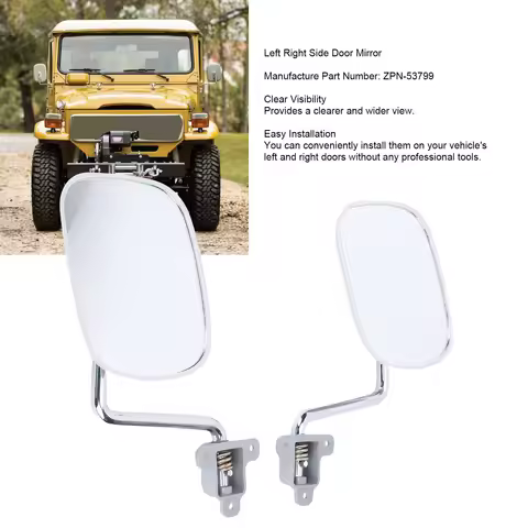 1 Pair Car Side Door Rear View Mirror ZPN-53799 for Toyota Landcruiser 40 Series BJ40 BJ42 FJ40 FJ45