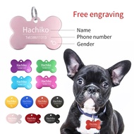 Free engraving Dog ID Tags Aluminium Customized Pet Tag For Dog Cats Engraved Dog Tag Bone Dog Colla