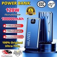 【SG Fast】3C Original 120W 100000mah Powerbank Mini Powerbank Portable Digital Display Ultra-thin Bat