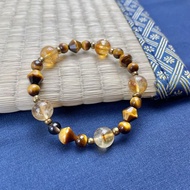 黃晶 黃虎眼 金運 勇氣 天然水晶 日本手作 禮物 能量石手鍊