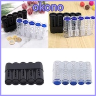 OKONO Euro Coin Dispenser, Plastic Large Capacity Coin Storage Box,  Transparent Coin Purse