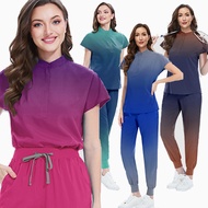 【Shirt+Pants】Baju Scrub Medical Scrub Suit Doctor Nurse Uniform Suit Medical Work Uniform Two-Piece