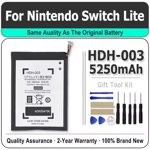 1-2Pcs 5250mah HDH-003 HDH 003 NEW Li-ion Battery With tools For Nintendo Switch Lite HDH-001 HDH-00
