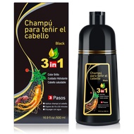 Black Hair Dye Shampoo 3 in 1, Hair Color Shampoo for Gray Hair Coverage, Champu Para Canas for Wome